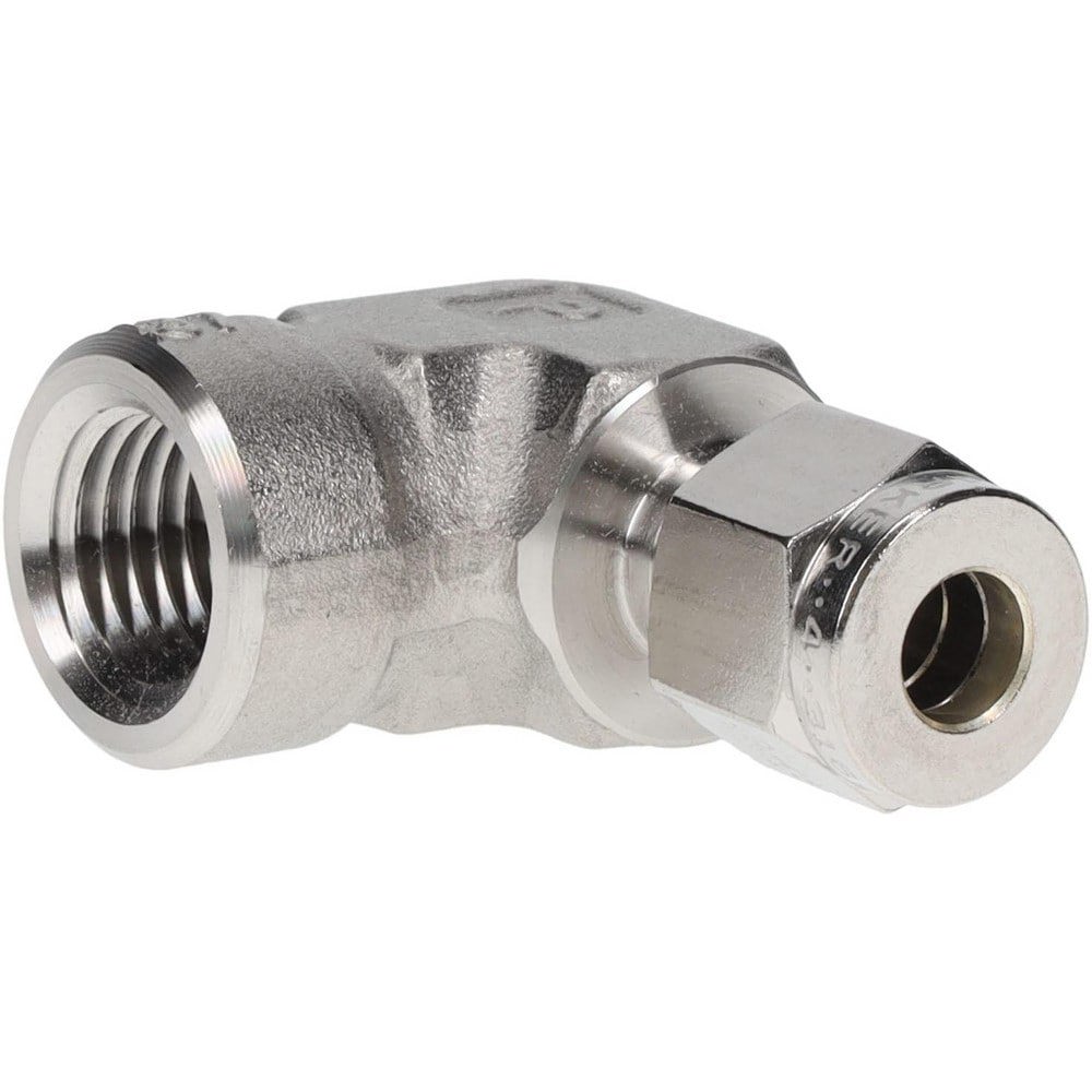 Compression Tube Female Elbow: 1/4-18